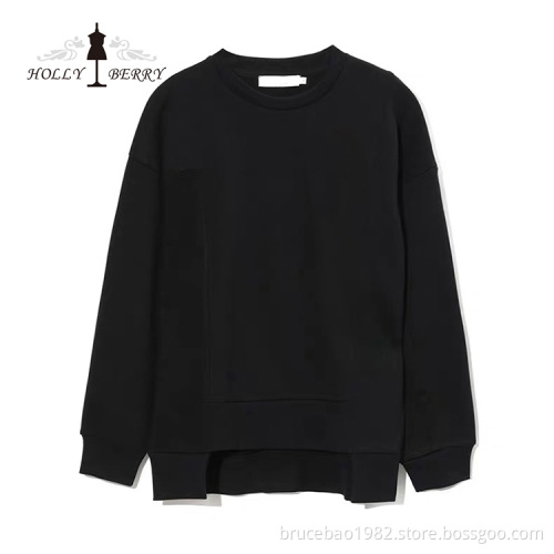 Black Knit Round-Neck Men's Jumper Sweatshirt